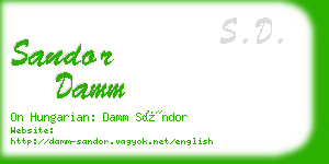 sandor damm business card